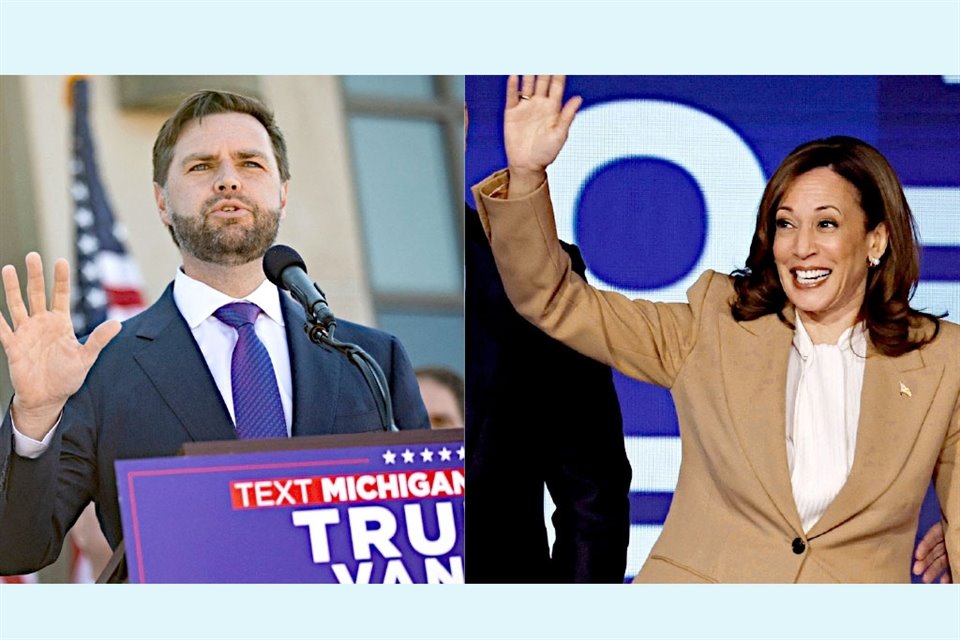 JD Vance, candidato republicano a la vicepresidencia, y Kamala Harris, Vicepresidenta y candidata presidencial demócrata.