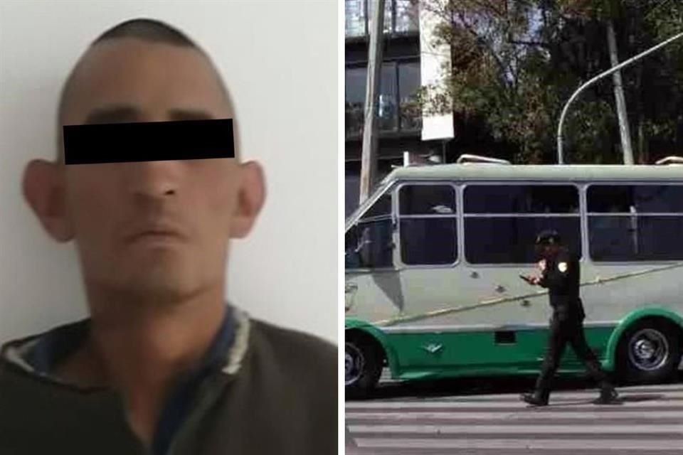 El conductor de microbús fue detenido y se encontró que tenía antecedentes penales.