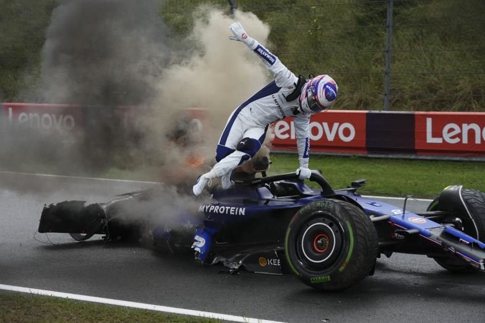 Logan Sargeant tuvo accidente en P3 de GP de Países Bajos.