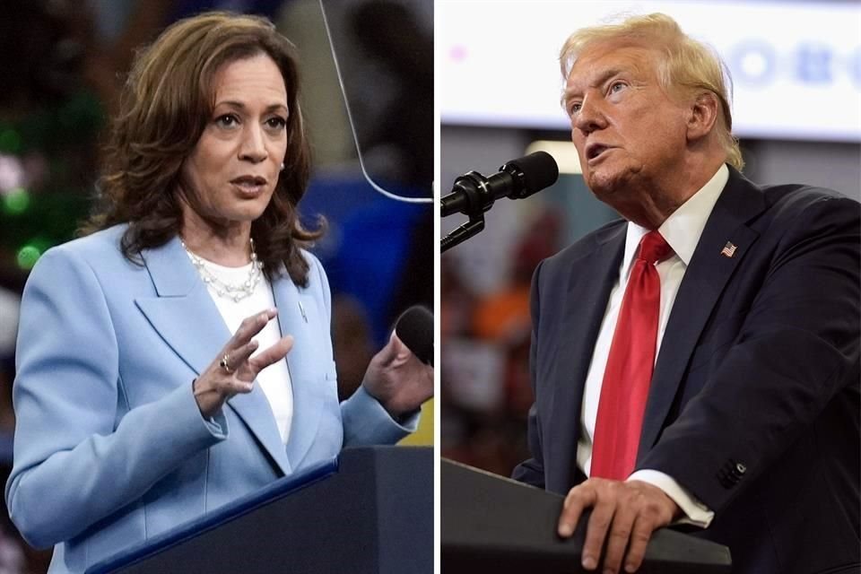 La Vicepresidenta y candidata presidencial demócrata, Kamala Harris, y el candidato presidencial republicano y ex Presidente Donald Trump.