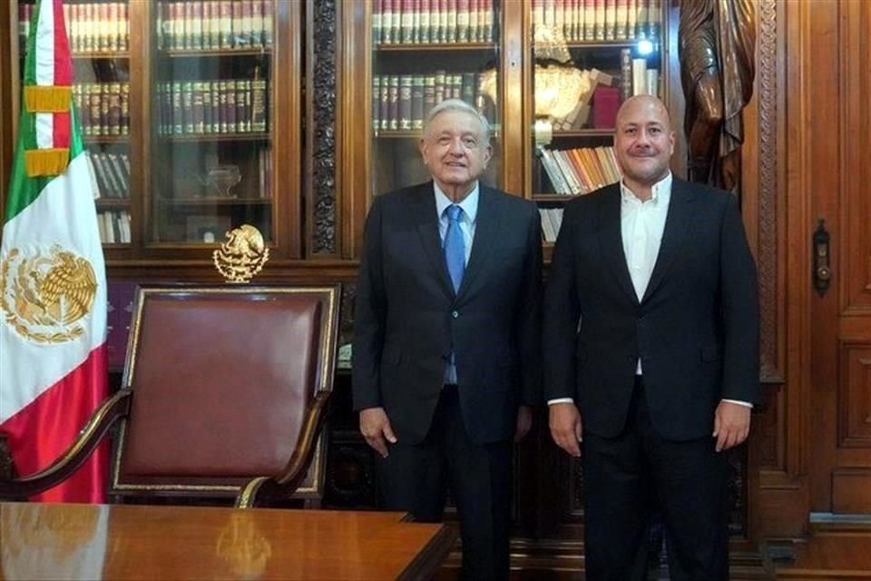 El Presidente y el Mandatario estatal durante su encuentro.