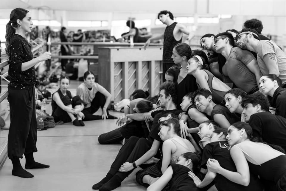 Sonia Jiménez durante un ensayo de la obra.