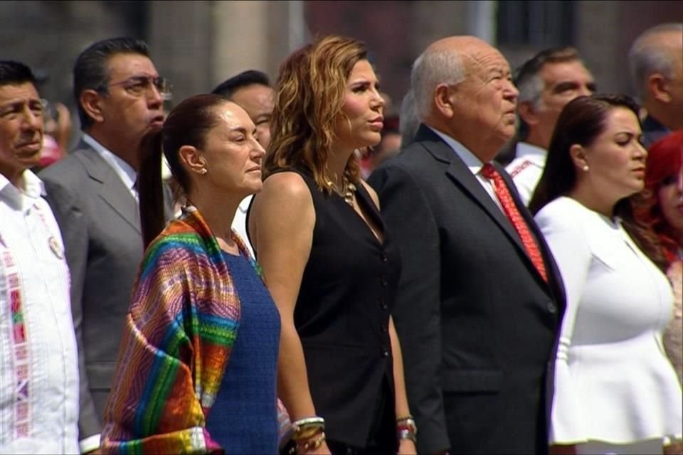 Sheinbaum, durante el informe de López Obrador en el Zócalo.