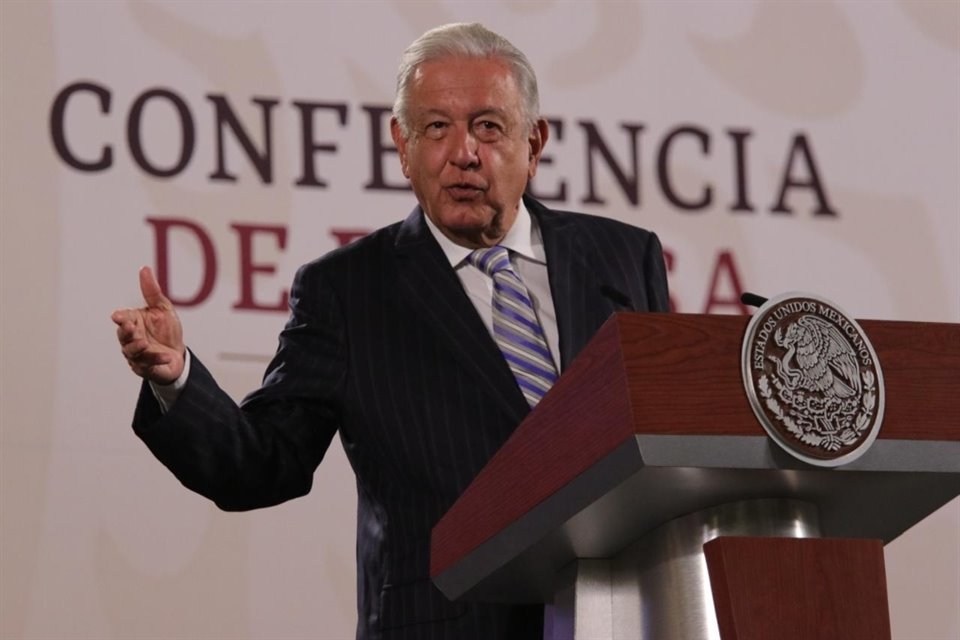 El Presidente López Obrador en conferencia de prensa. 