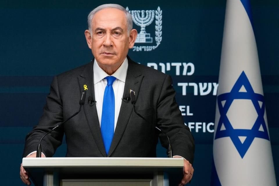 El Primer Ministro de Israel habla en una conferencia de prensa en Jerusalén.