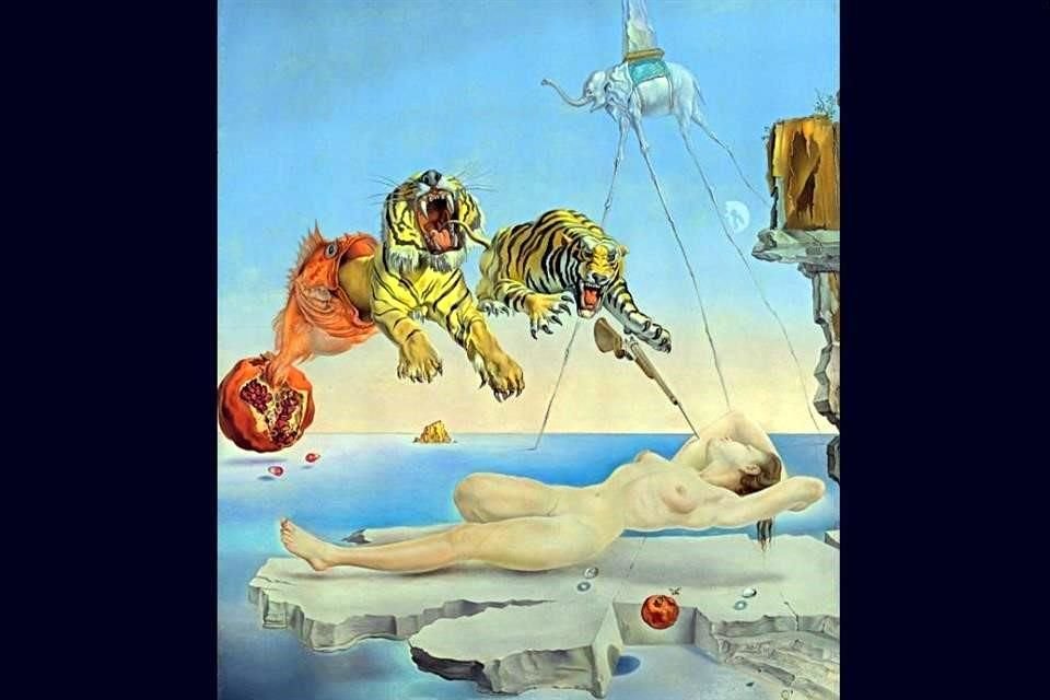 En la exposición no podría faltar Dalí. Aquí, 'Sueño causado por el vuelo de una abeja alrededor de una granada un segundo antes del despertar', pintado en 1944.