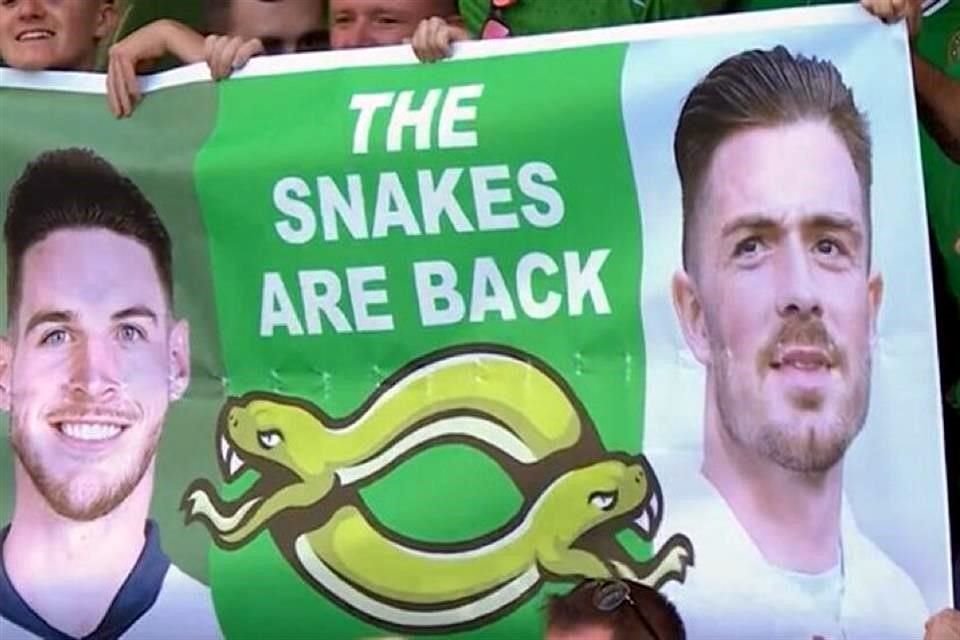 'Las serpientes han regresado', ese fue el mensaje de la tribuna para Jack Grealish y Declan Rice en Dublín.