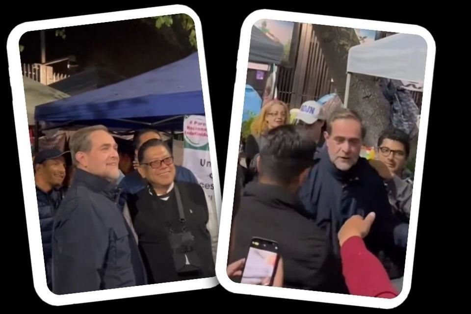 Ministro Jorge Pardo visitó esta noche el plantón de trabajadores del PJ en el Senado, que están en contra de la reforma judicial.