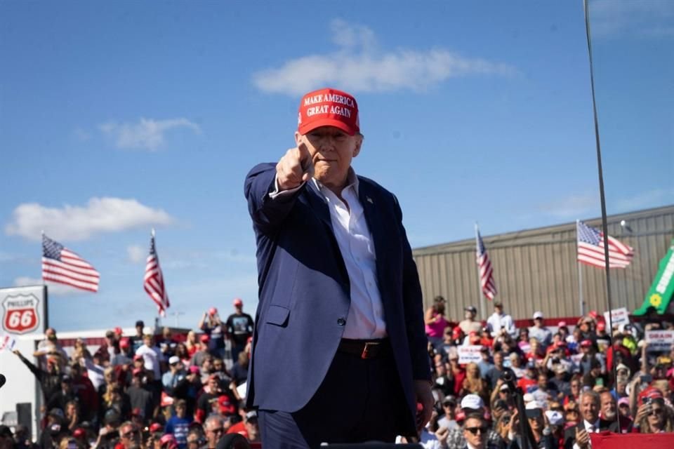 El candidato republicano Donald Trump durante un evento de campaña en Wisconsin el 7 de septiembre del 2024.