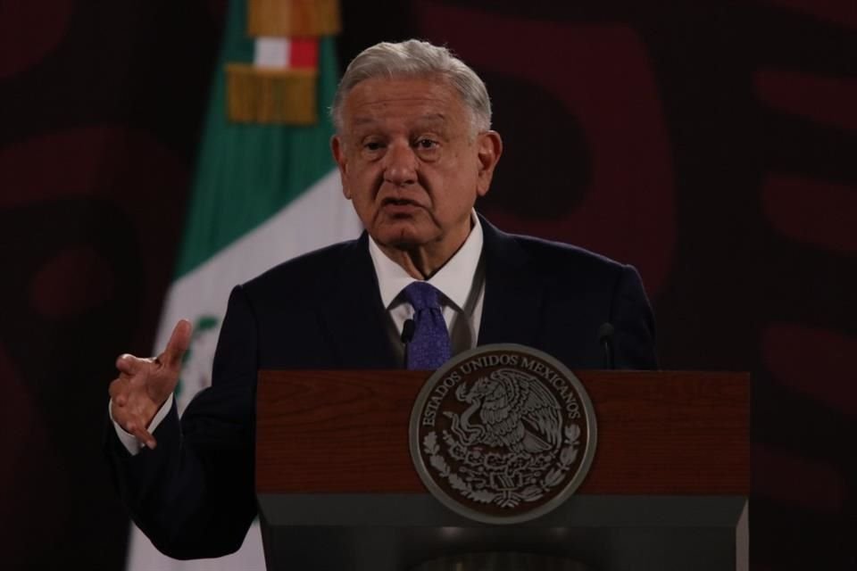 El Presidente de México, Andrés Manuel López Obrador, durante la conferencia mañanera en Palacio Nacional.