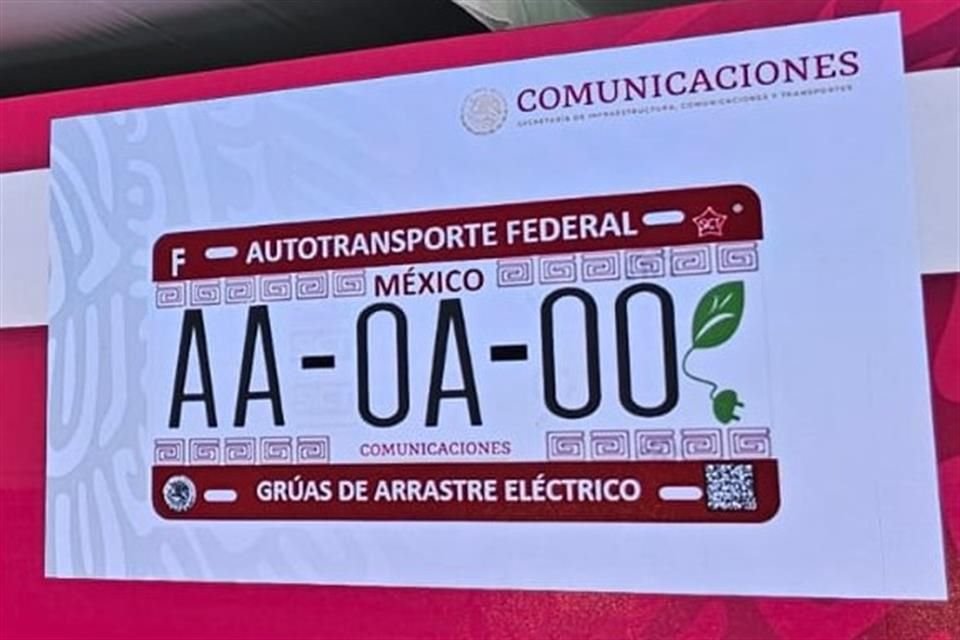 Placas de identificación para vehículos eléctricos de carga y pasaje.