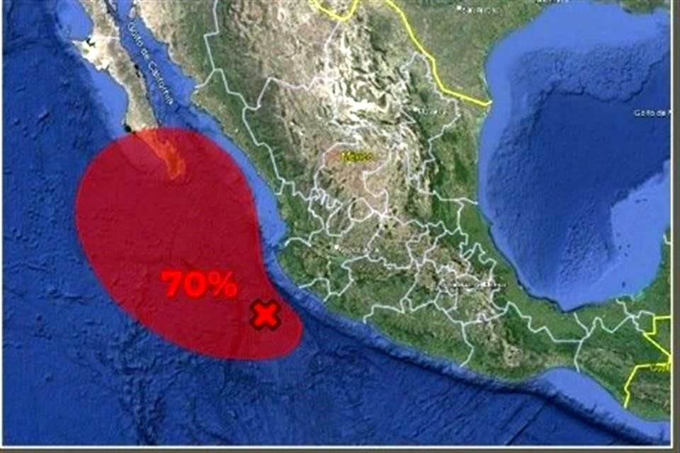 El SMN advirtió que existe un 70 por ciento de posibilidad que este sistema de baja presión se convierta en ciclón frente a costas del Pacífico mexicano.