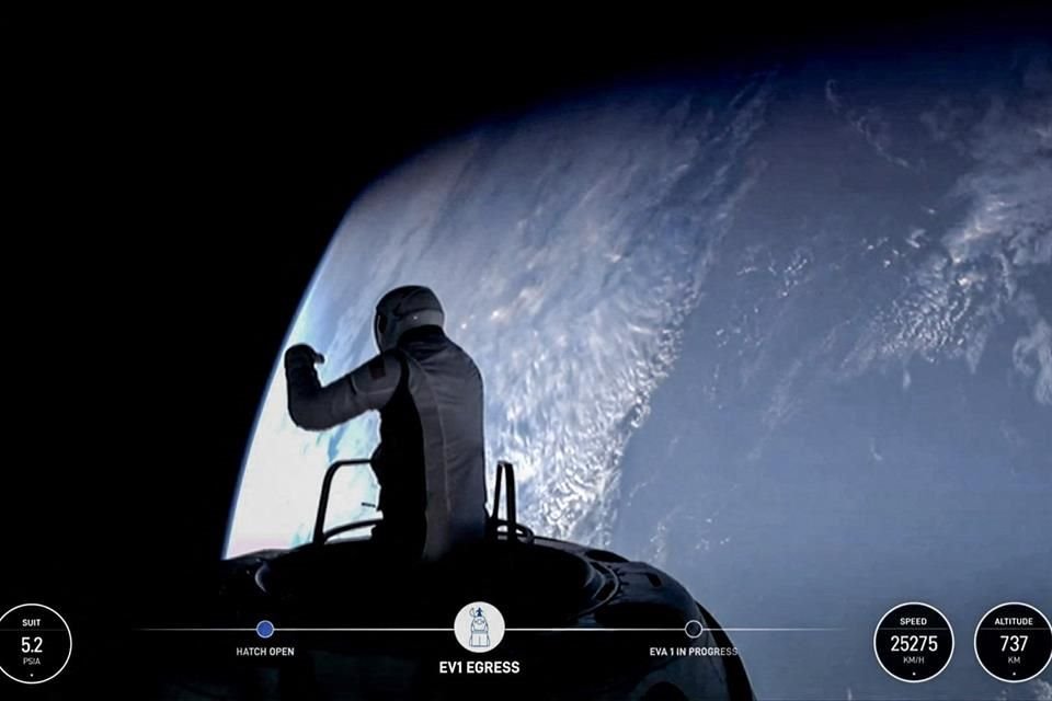 La tripulación de Polaris, de SpaceX, completó primera caminata espacial privada.