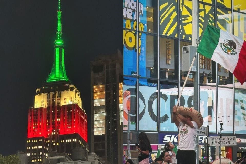 El Empire State se iluminó tricolor mientras que el Times Square fue sede del Grito de Independencia por primera vez.