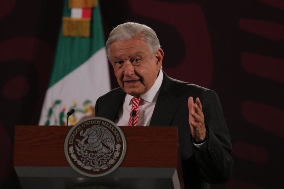 El Presidente de México Andrés Manuel López Obrador durante la conferencia mañanera en Palacio Nacional.