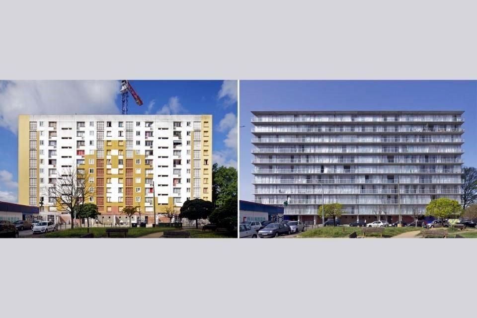 El estudio Lacaton & Vassal se ha distinguido por más de 30 años por 'nunca demoler, siempre añadir, transformar o ampliar'. En la imagen su intervención de un edificio de vivienda antes y después.