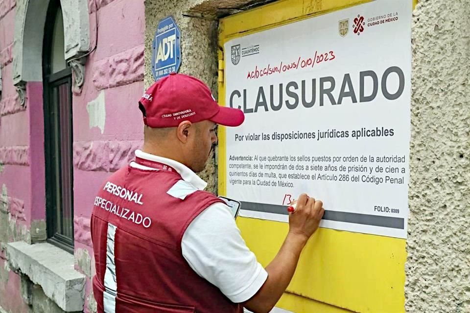 Uno de los inmuebles suspendidos fue 'We are todos', ubicado en la Calle Tabasco, en la Colonia Roma.