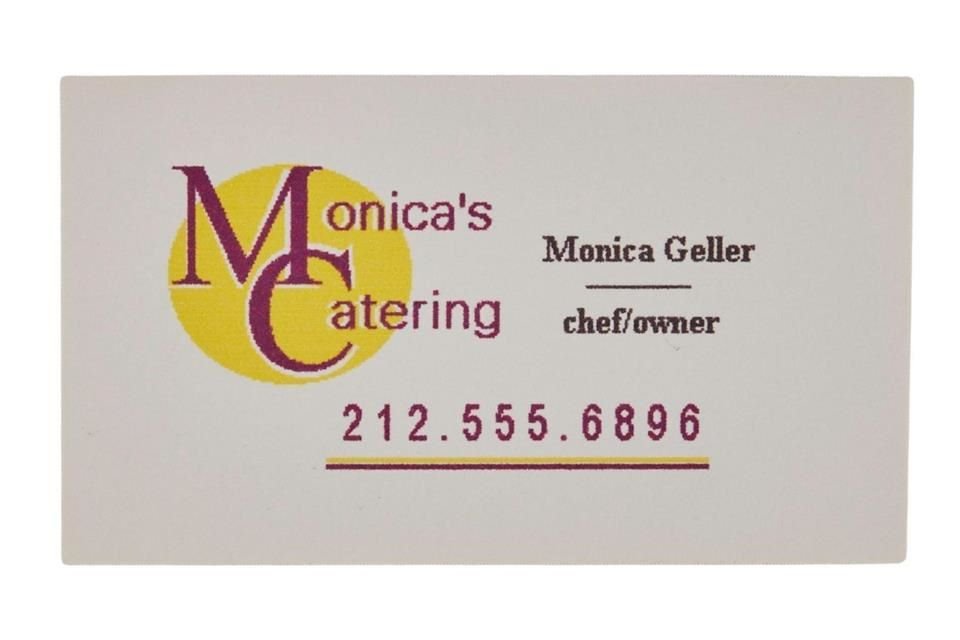 Monica's Catering tarjeta de negocios.