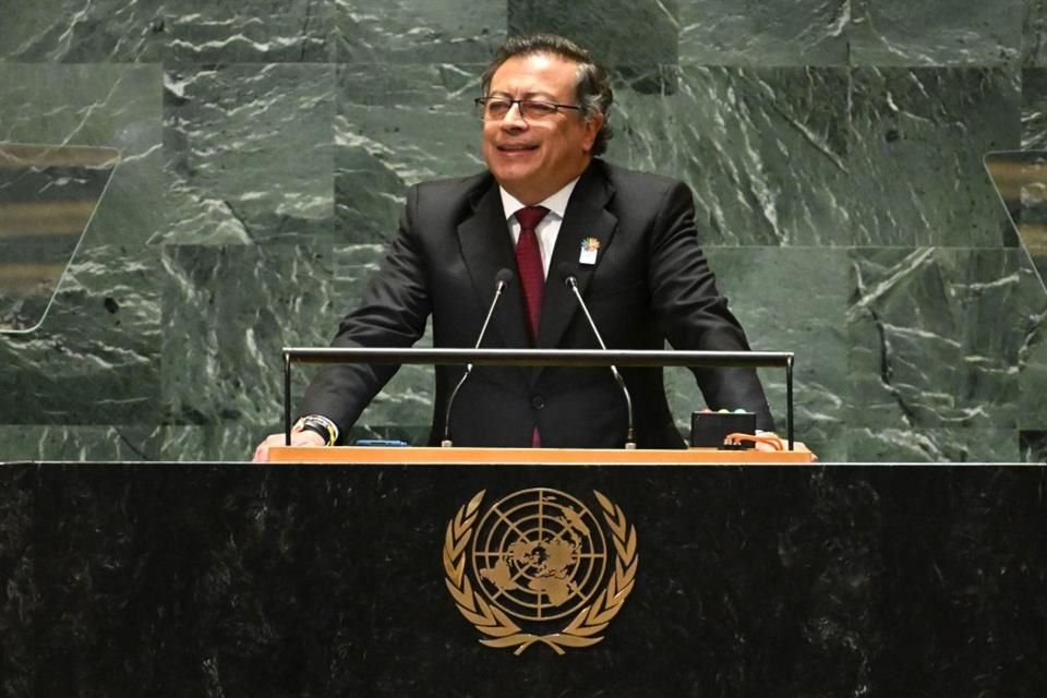 El Presidente Gustavo Petro durante la sesión de la Asamblea General de las Naciones Unidas en Nueva York.