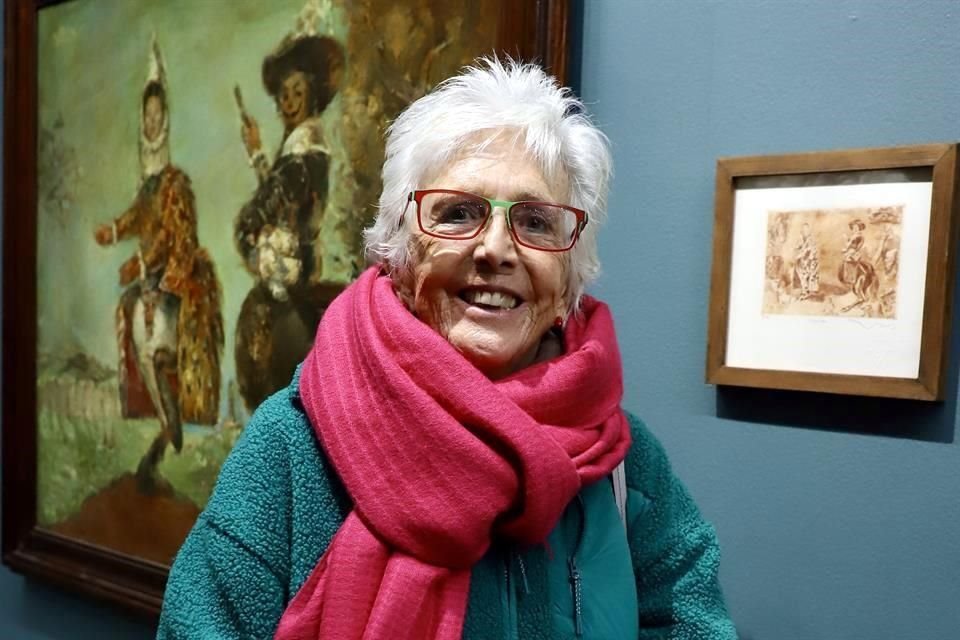 La pintora Carmen Parra estuvo presente en la inauguración de 'Gironella y Vlady. Los pintores del tiempo'.