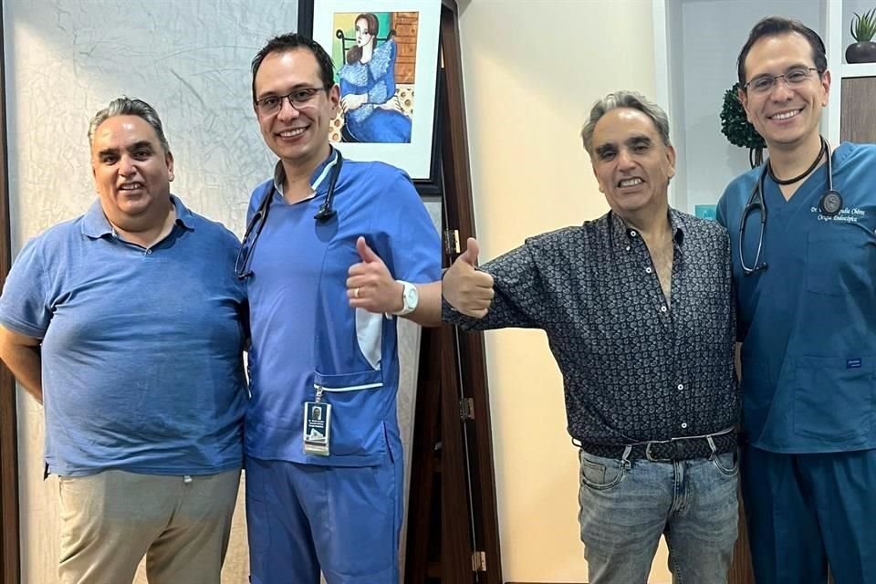 La cirugía bariátrica, señala el doctor Ampudia Chávez, mejora la condición de personas con diabetes e hipertensión; en la imagen el señor Luis Atonio López Díaz, antes y después del procedimiento.