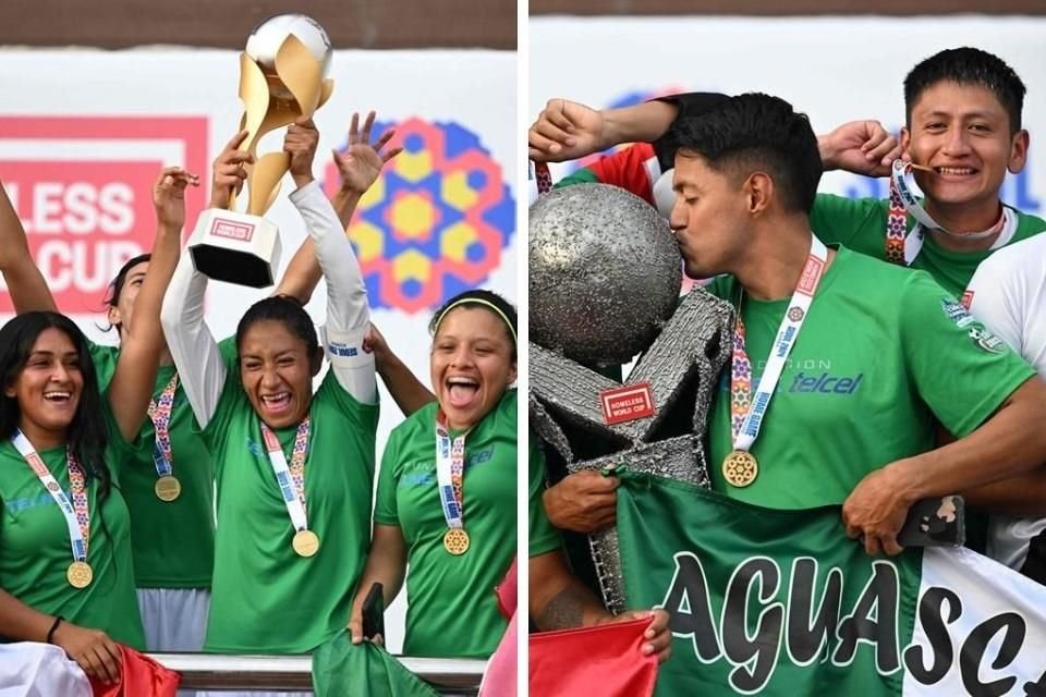 Las Selecciones Femenil y Varonil de México se proclamaron campeonas en sus categorías en la Copa Mundial de Personas sin Hogar.