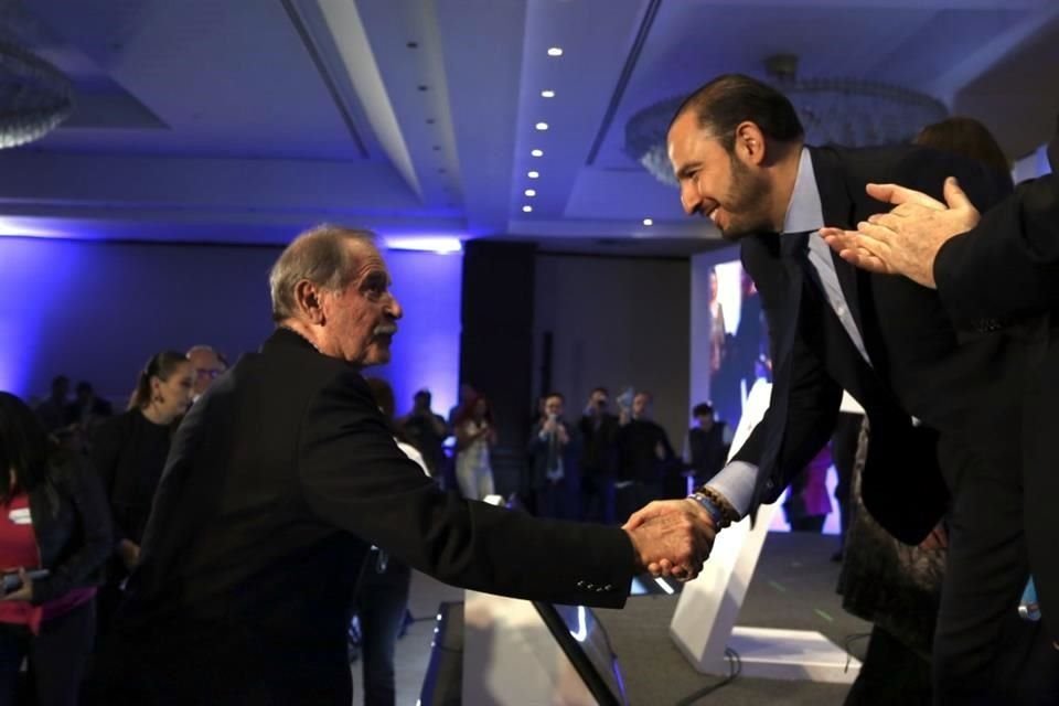 Vicente Fox y Marko Cortés en un foro celebrado hace casi un año en la Ciudad de México.