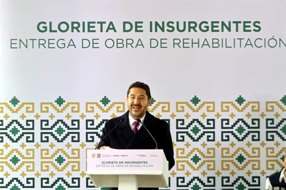 El Jefe de Gobierno, Martí Batres, durante el acto de entrega de las obras.