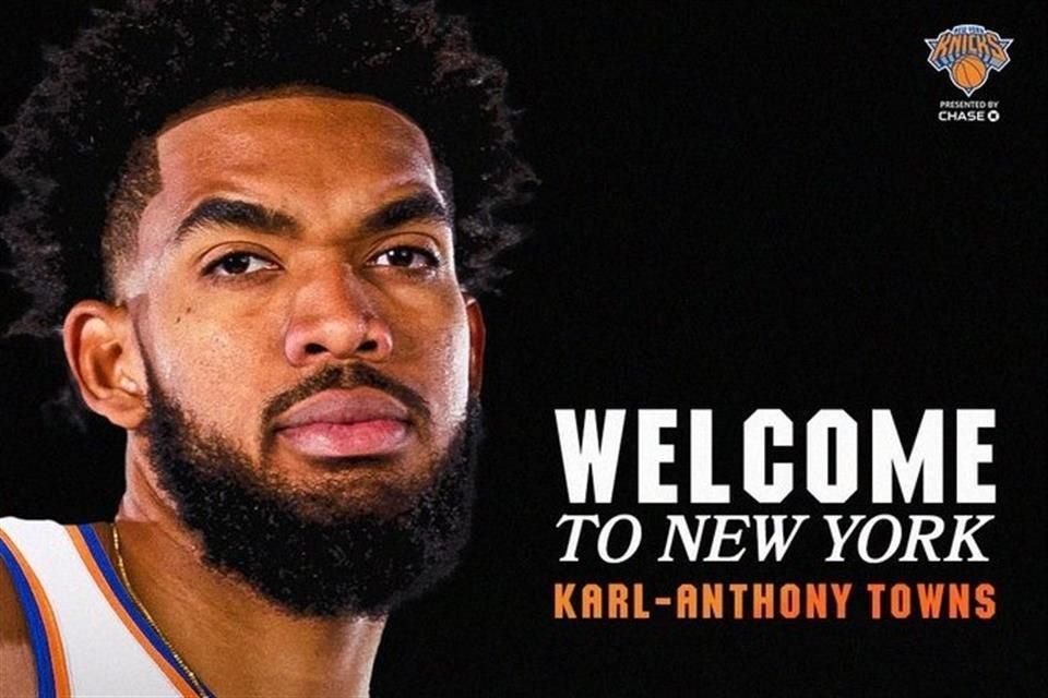 Karl-Anthony Towns ahora defenderá los colores de los Knicks.