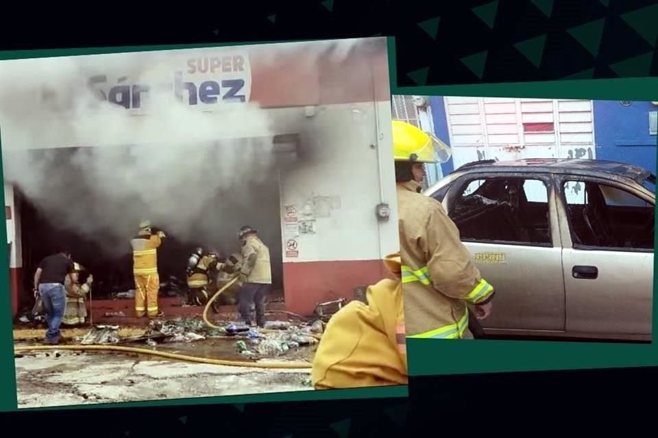 Dos tiendas de conveniencia fueron atacadas e incendiaron varios vehículos en Villahermosa, Tabasco, sin reportes de personas lesionadas.