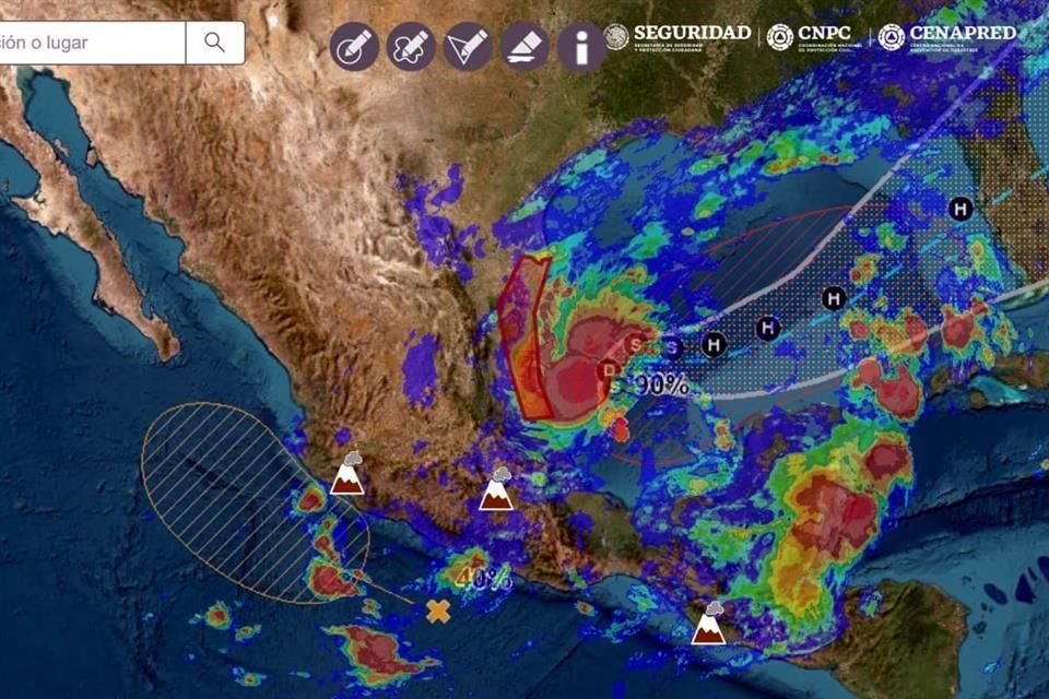 Debido a bandas nubosas, continuará el pronóstico de lluvias intensas en Tamaulipas y Veracruz (de 75 a 150 milímetros), anticipó el SMN.