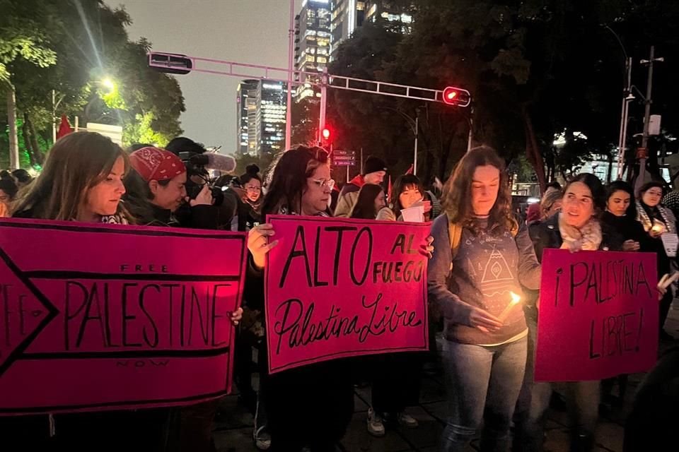 Mexicanos protestaron por una 'Palestina libre' en Paseo de la Reforma.