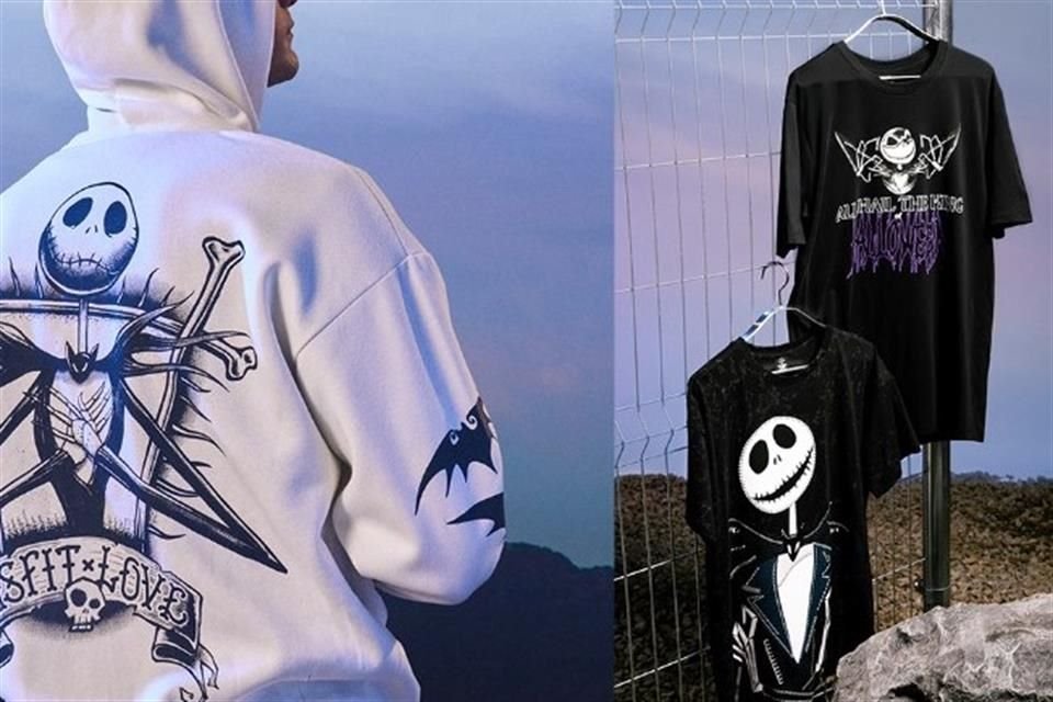 El primer ejemplar de esta serie es la sudadera blanca oversize Jack Skellington, un artículo que goza de un estilo minimalista.