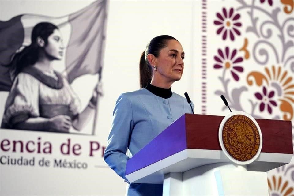 La Presidenta en su conferencia en Palacio Nacional de este 10 de octubre.