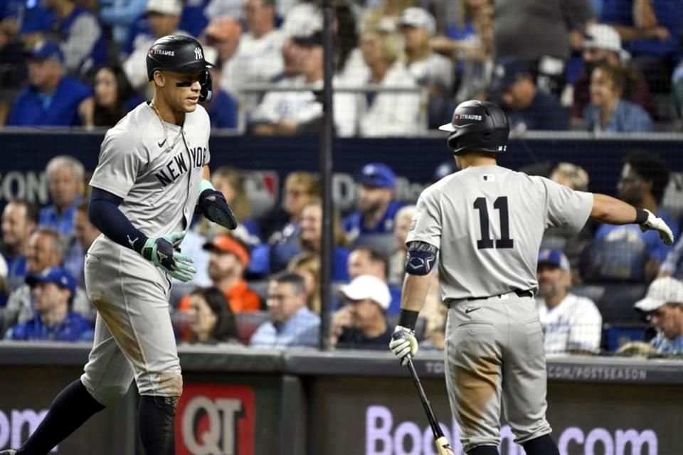 Aaron Judge anotó una carrera, pero sigue discreto en los playoffs.