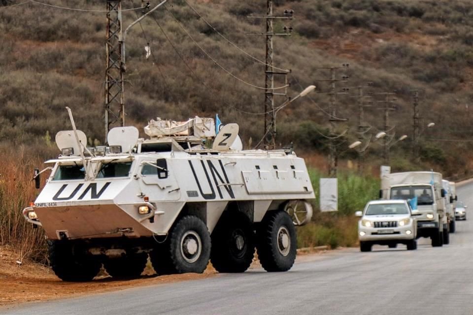 Vehículos de la FINUL en el sur de Líbano, el 17 de septiembre del 2024.