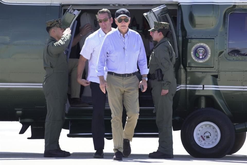 El Presidente Joe Biden a su llegada a Tampa, Florida, el 13 de octubre del 2024.