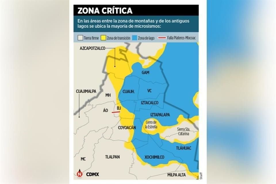 En las áreas limítrofes entre montañas y lagos se ubica la mayoría de microsismos.