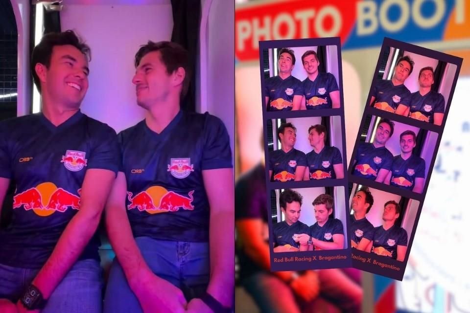 Antes del Gran Premio de CDMX, Checo Pérez y Max Verstappen pasaron un rato agradable y sacaron su lado más divertido en una cabina de fotos.