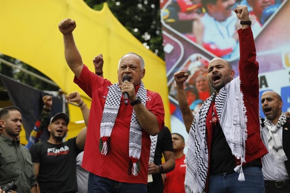 El Ministro venezolano Diosdado Cabello durante un acto por la reelección de Nicolás Maduro en Venezuela, el 28 de septiembre.