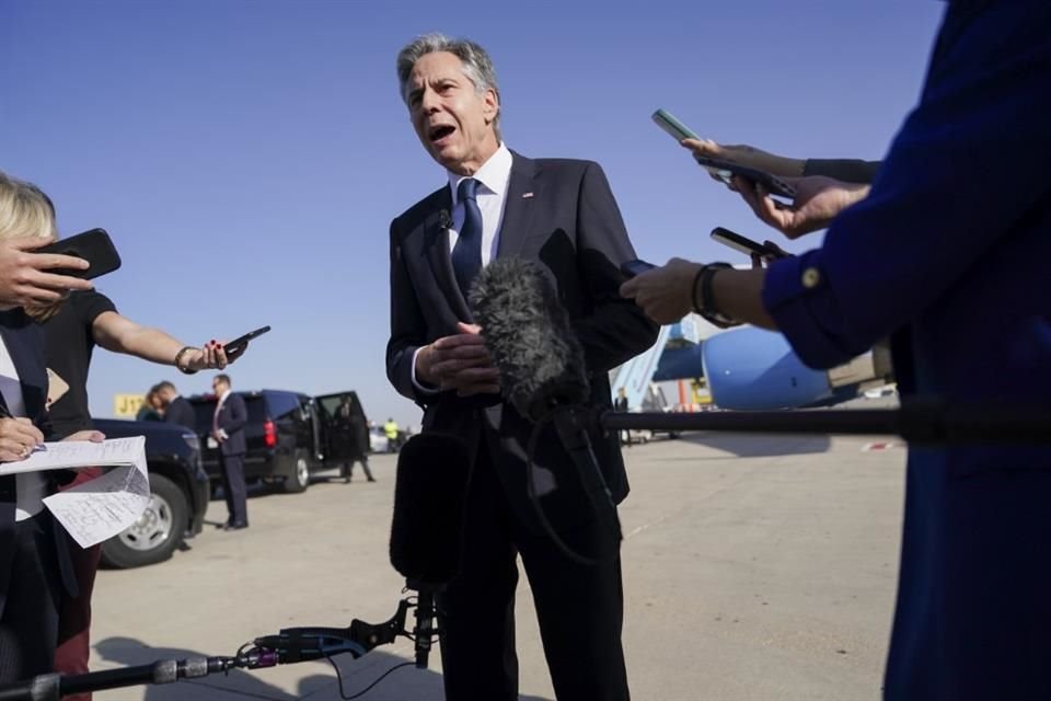 El Secretario de Estado Antony Blinken antes de partir de Tel Aviv el 23 de octubre del 2024.