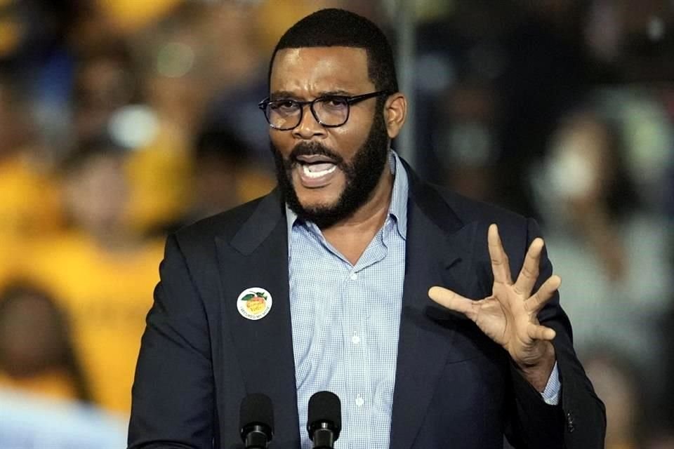 Tyler Perry también formó parte del mitin de Kamala, este jueves.