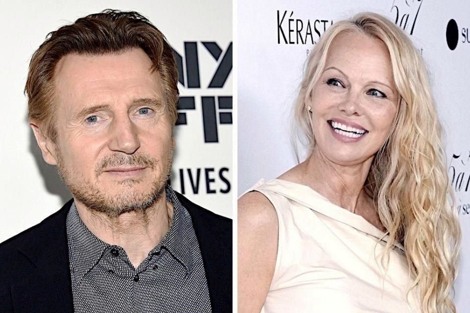 Liam Neeson dice estar 'enamorado' de trabajo de Pamela Anderson, luego de compartir las filmaciones de la cinta' The Naked Gun'.