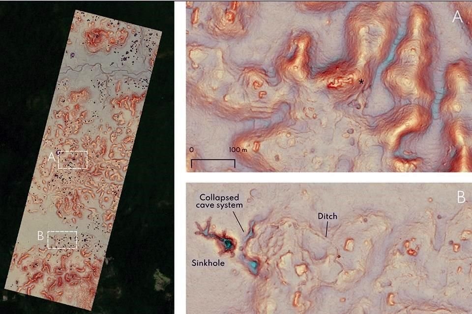 El escaneo LiDAR muestra un probable edificio estilo Río Bec y un sistema de cuevas colapsadas en el asentamiento identificado en Campeche.