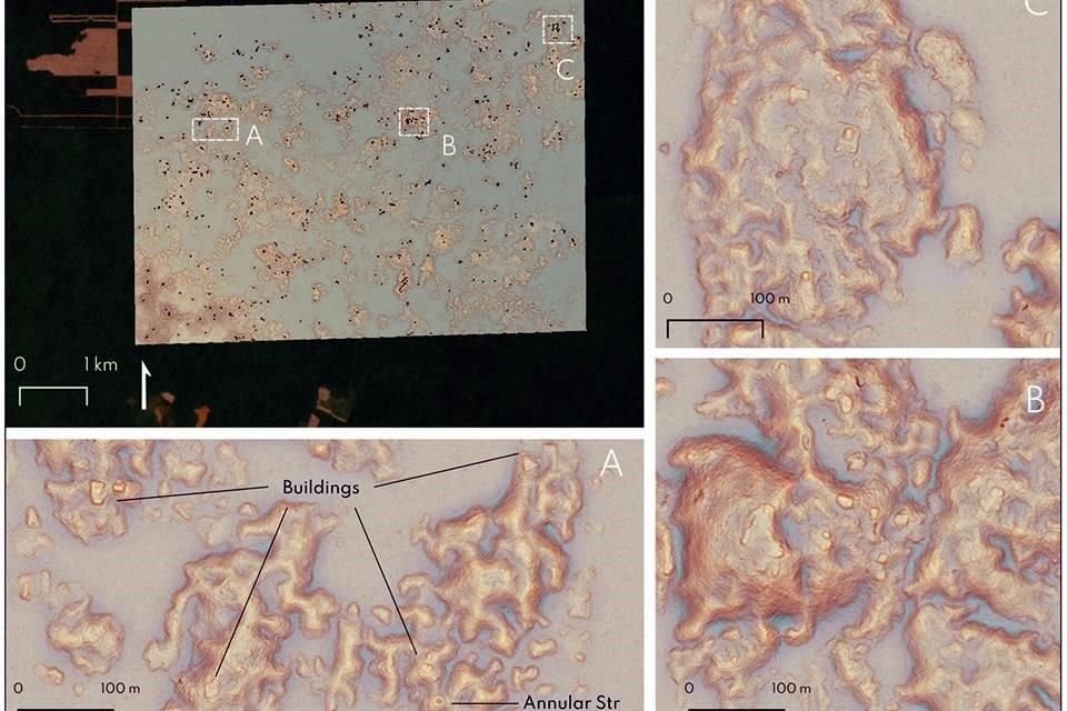 También se identificaron estructuras anulares asociadas a la producción de cal, así como áreas habitacionales rurales.