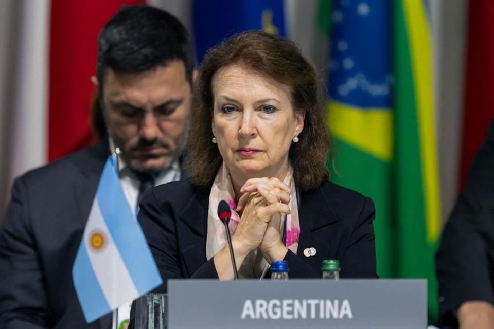 La Canciller Diana Mondino durante una cumbre en Ucrania, el 16 de junio del 2024.