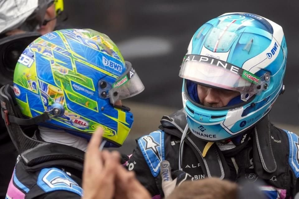 La felicidad de Esteban Ocon y Pierre Gasly en suelo brasileño.