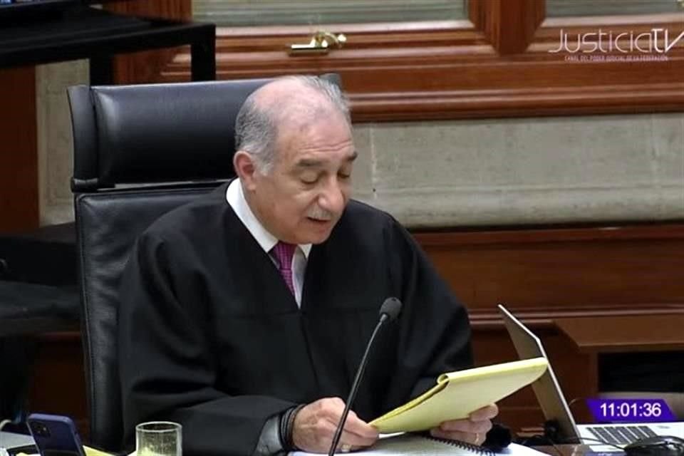 El Ministro Pérez Dayán en la sesión de ayer martes en la SCJN.