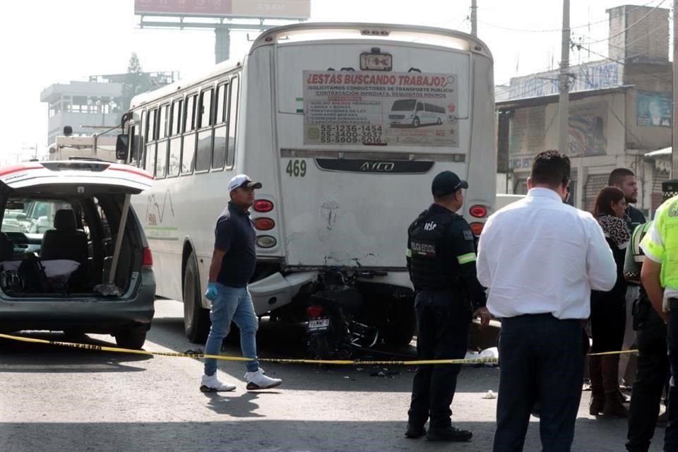 El conductor del camión de transporte público fue trasladado al Ministerio Público.