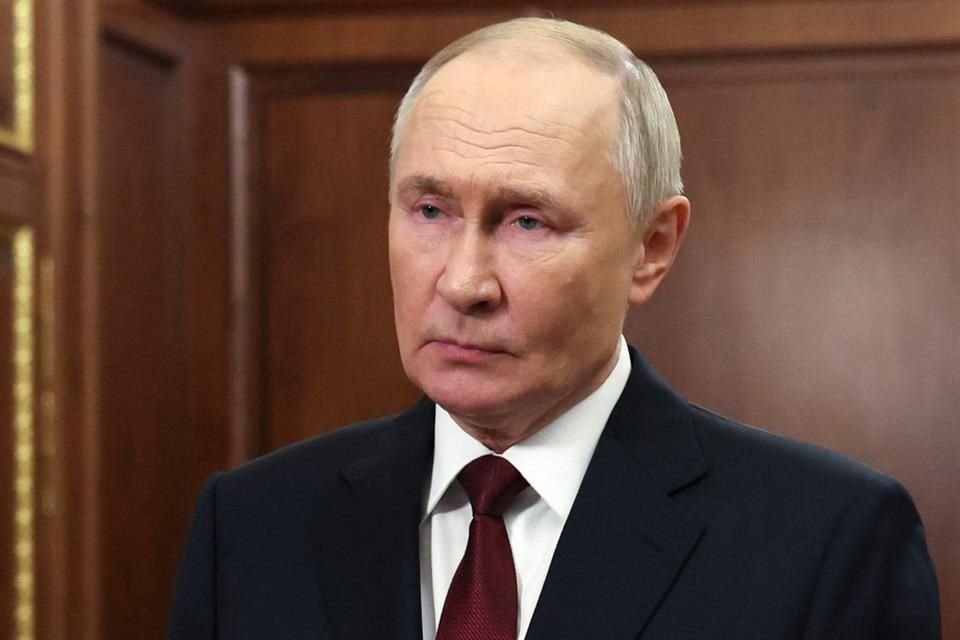 El Presidente Vladimir Putin da un mensaje desde Moscú, el 10 de noviembre del 2024.